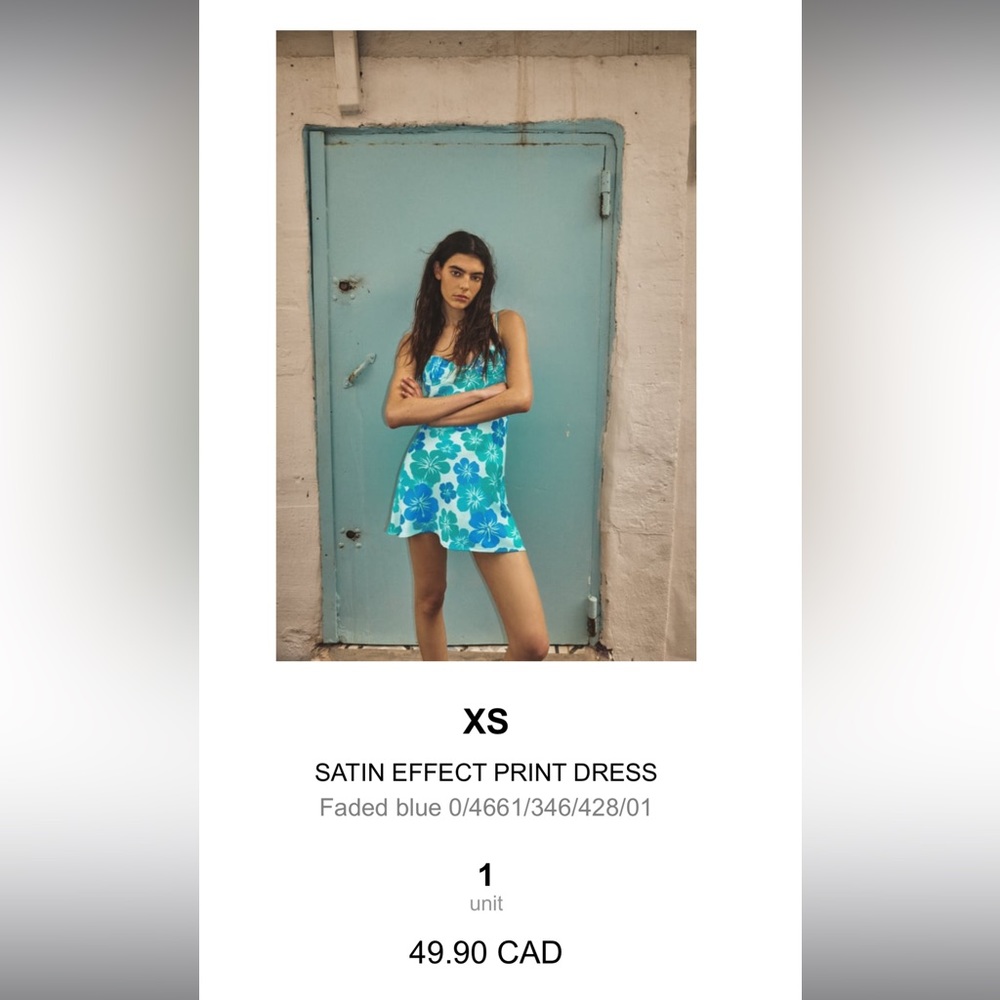 Zara silk mini dress. With wire top support